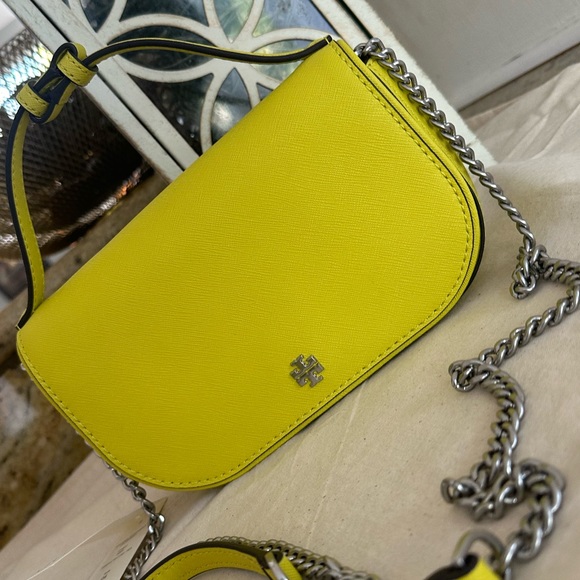New Tory Burch EMERSON TOP HANDLE CROSSBODY TUSCAN YELLOW - Picture 3 of 10